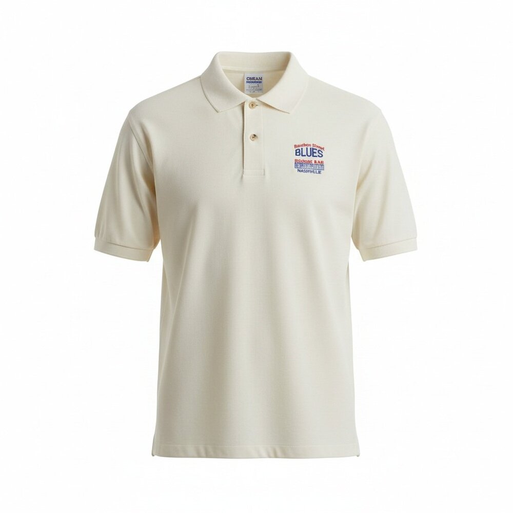 Vintage Gildan Bourbon Street Blues and Boogie Bar White Polo Size XL